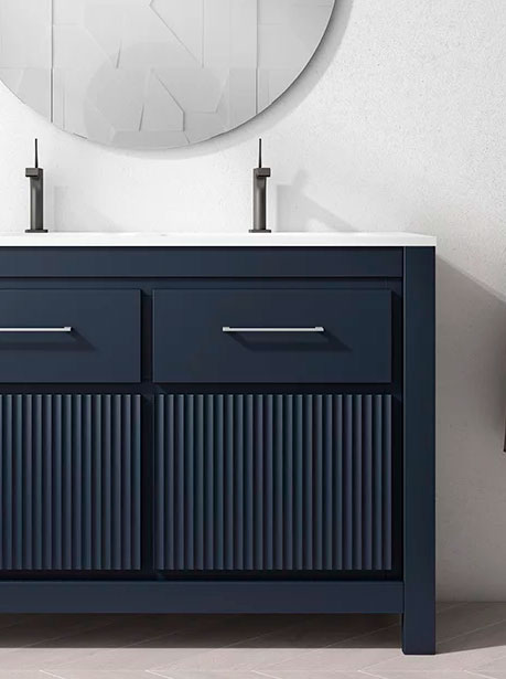 Mueble azul oscuro para baño
