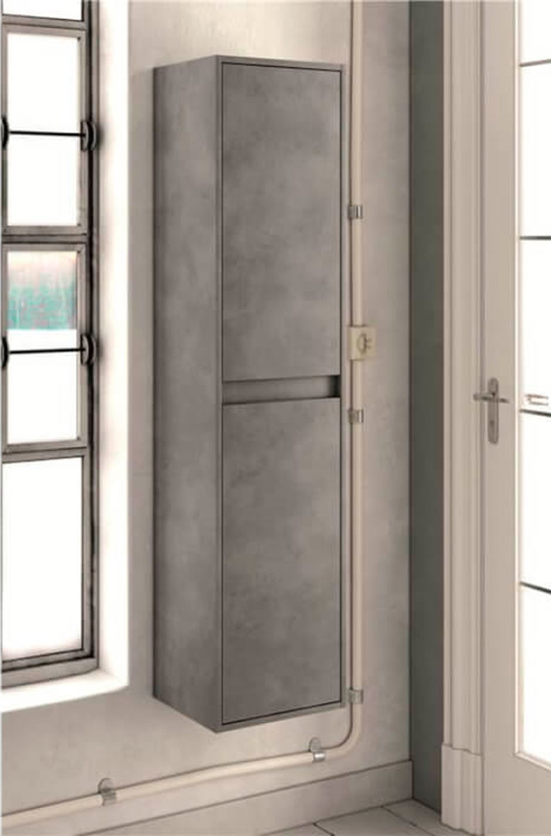 mueble de baño color cemento