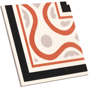 Pavimento hidráulico con líneas color naranja