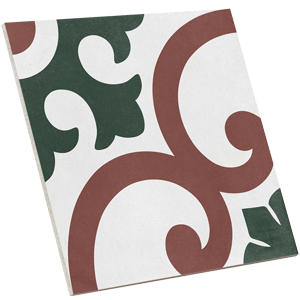 Pavimento hidráulico con color rojo 