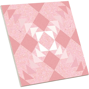 Pavimento hidráulico cor-de-rosa com formas quadradas